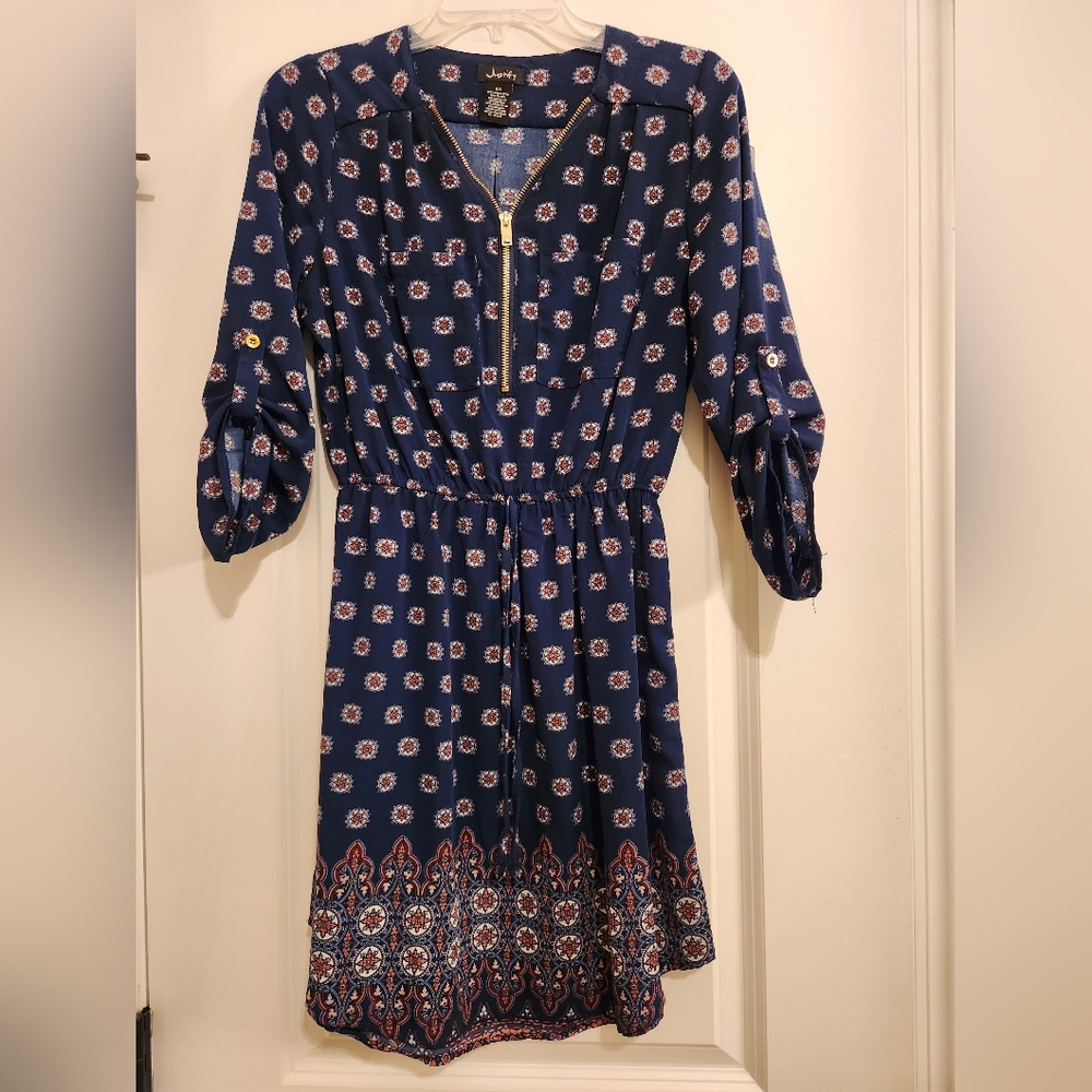 Navy patterned dress